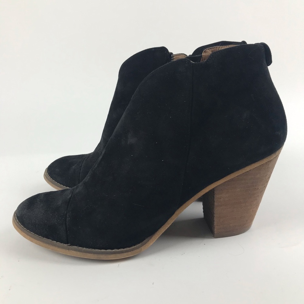Susina 12 black leather ankle Boho booties boots